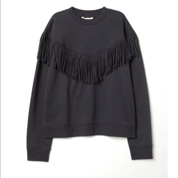 H&M Sweaters - H&M Fringe pullover sweater Black size XS